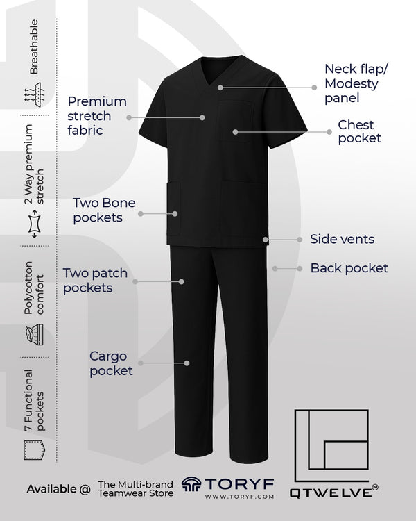 Medical Scrub Suit Set Polycotton stretch