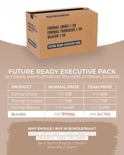 Future Ready Executive Pack-20 Formal Shirts + 20 Formal Trousers + 10 Formal Blazers