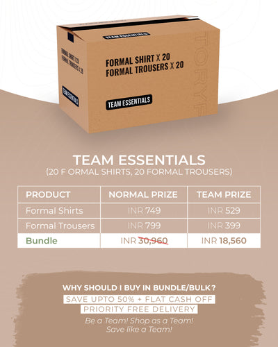 Team Essentials-20 Formal shirts + 20 Formal Trousers