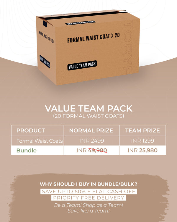 Value Team pack -20 Formal Waistcoat/ Nehru Jacket