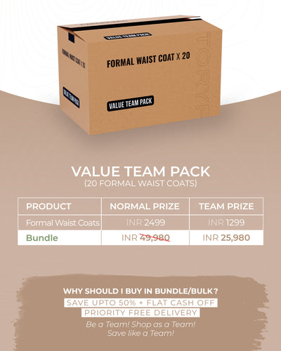 Value Team pack -20 Formal Waistcoat/ Nehru Jacket
