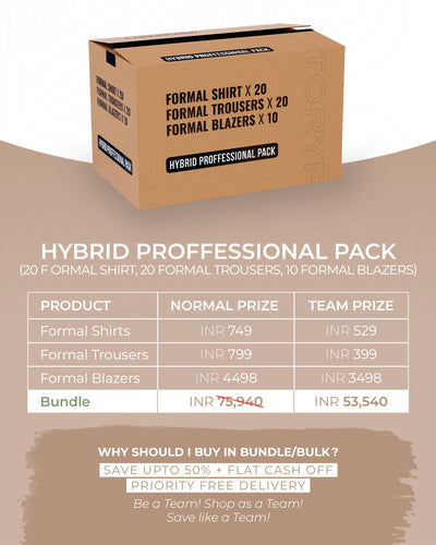 Hybrid Professional Pack 20 Formal Shirts + 20 Formal Trousers + 10 Blazers